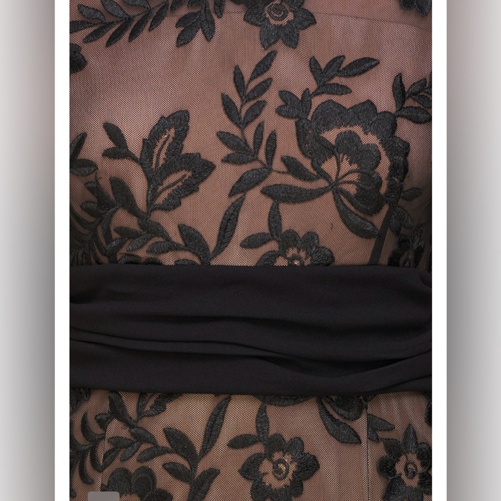 NWT JS COLLECTIONS SZ 4 BLACK/NUDE THE EMILY GOWN High Low Silhouette #86111881 - Picture 10 of 14